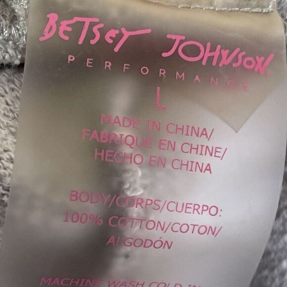 BETSEY JOHNSON Shorts Women Large Cherries Jubilee Gray Raw Hem Sweat Terry - Picture 11 of 13